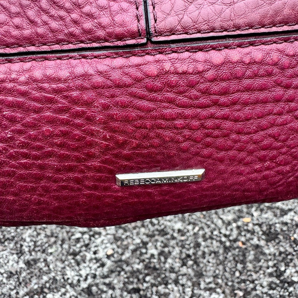 Rebecca Minkoff Burgundy Pebbled Leather Hobo Shoulder Bag - Picture 4 of 16